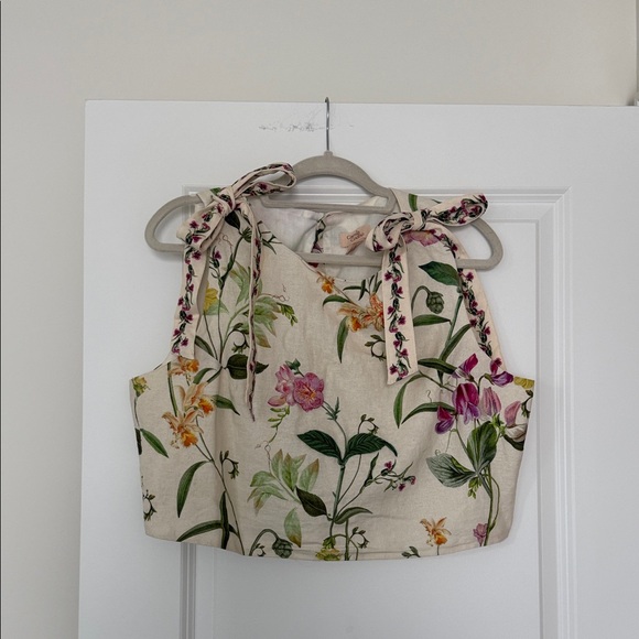 Floral Tie-Shoulder two piece set Shirt and Skirt - Picture 3 of 5